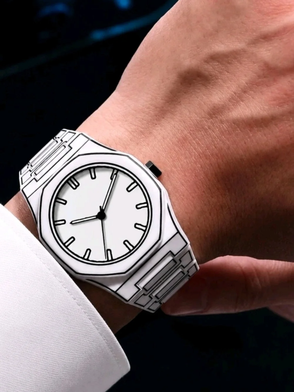 Minimalist White Men's Bracelet Watch